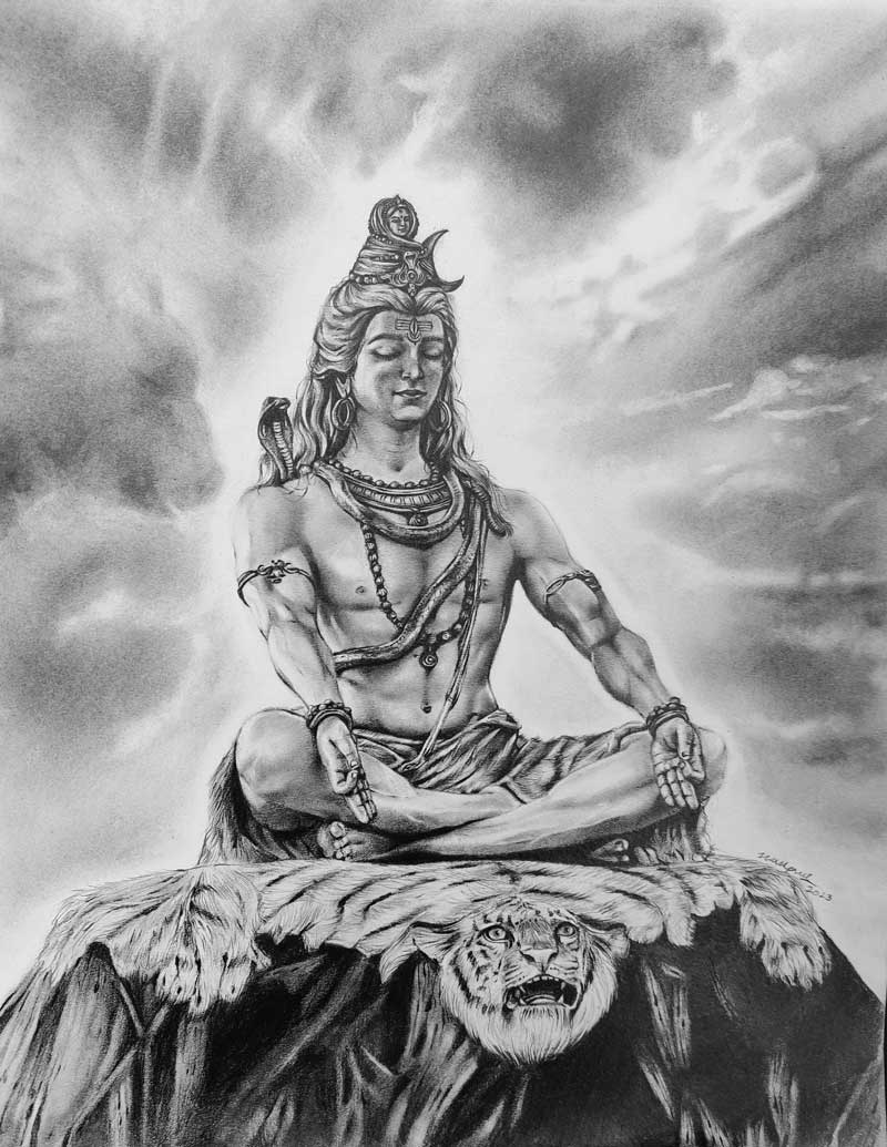 Shiv Ji Graphite Drawing